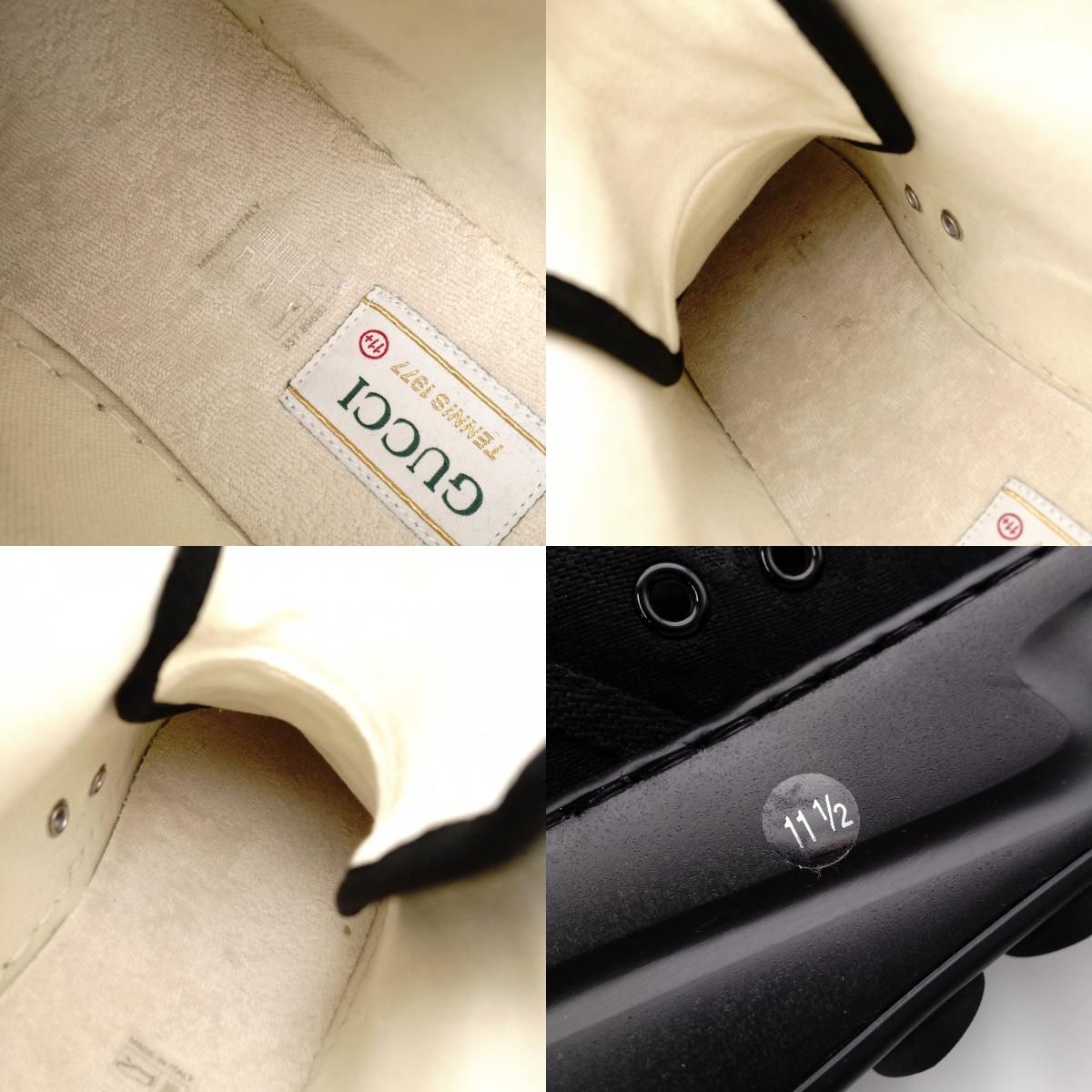 未使用 GUCCI グッチ スニーカー キャンバス ブラック メンズ US11.5 約29cm～29.5cm 黒 GGロゴ