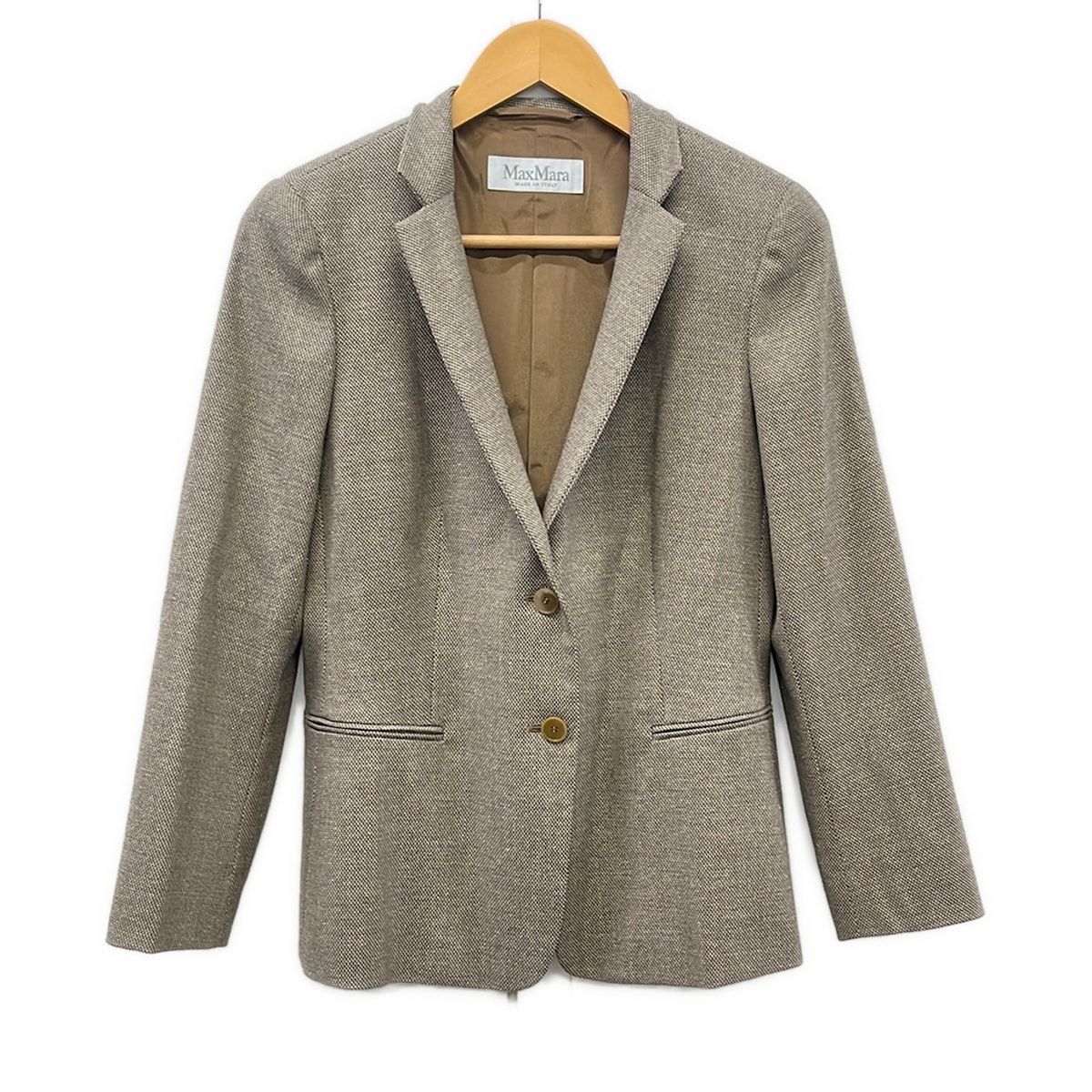 Max Mara(マックスマーラ) ジャケット サイズ42 M レディース美品 - アイボリー×ブラウン