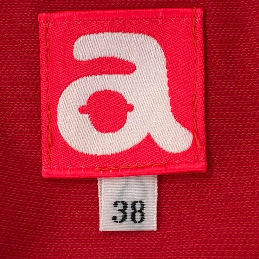 サイズ：38 ARCHIVIO アルチビオ 長袖ポロシャツ チェック柄 レッド系