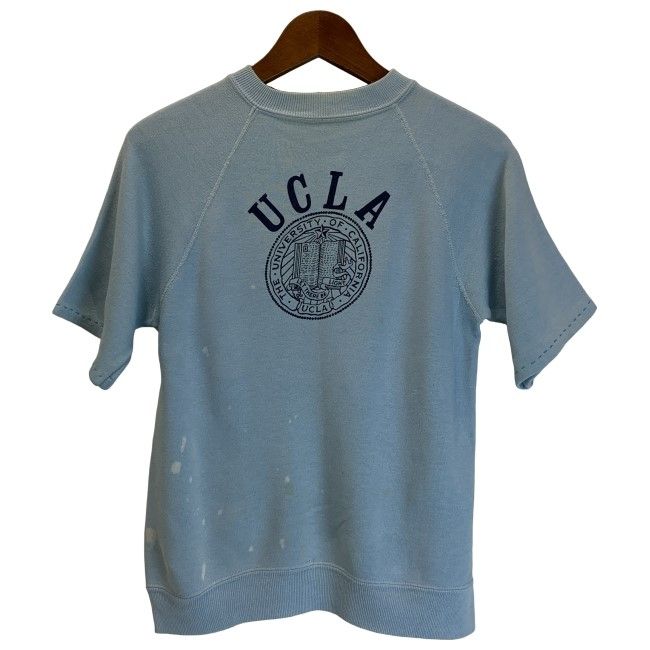 【中古】　Collegioate Pacific　スウェット　80s vintage　80年代　OLD　半袖　トップス　クルーネック　裏起毛　プリント　UCLA　USA製　古着　/1591