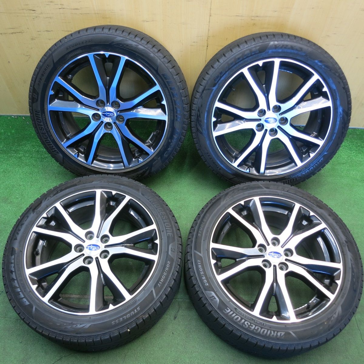 バリ溝！22年！9.5分★スバル インプレッサ スポーツ 純正 205/50R17 スタッドレス ブリヂストン ブリザック VRX3 17インチ PCD100/5H★6051713HAス