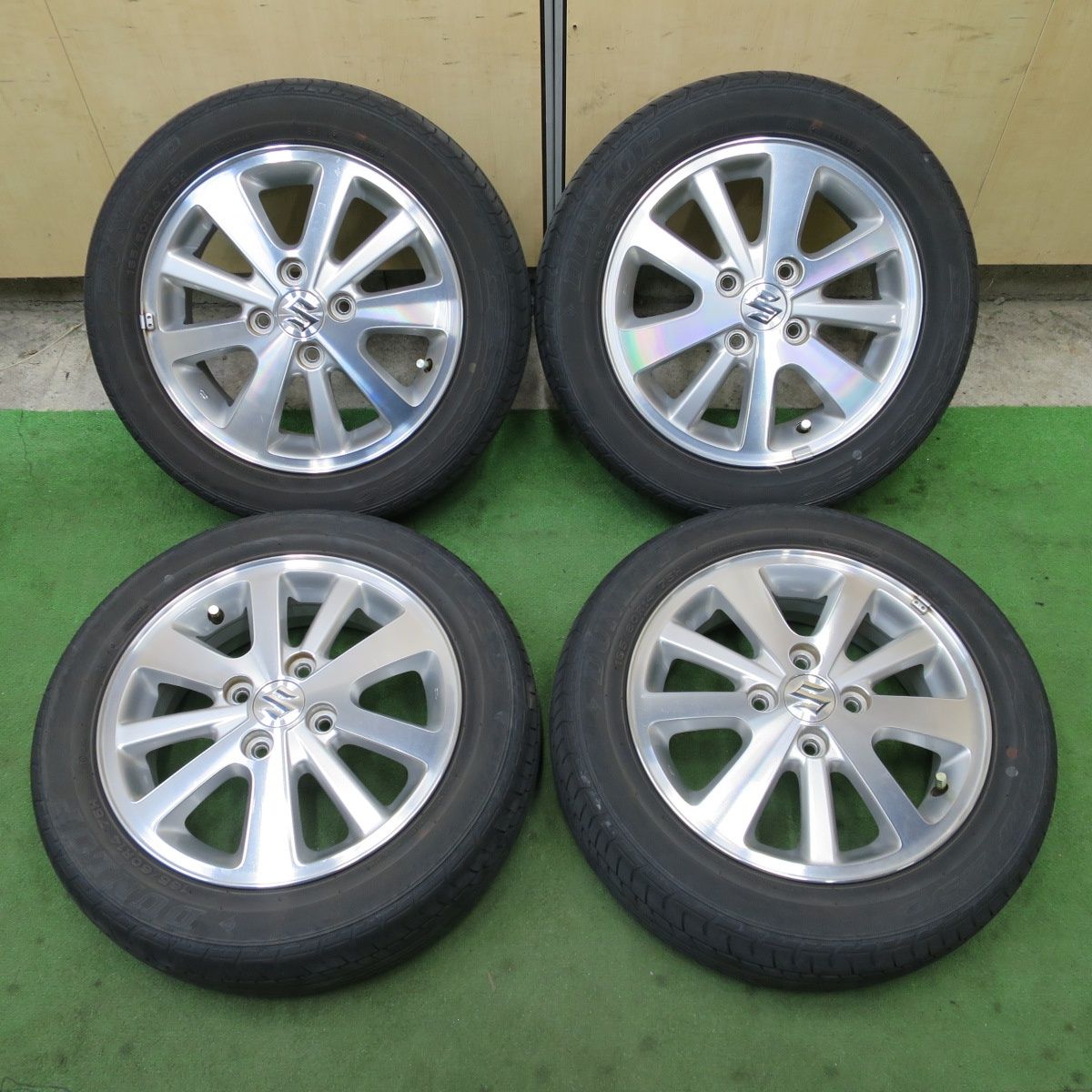 165/60R14 ダンロップ エブリィワゴン DA17W 純正ホイール 4本