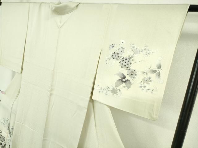 平和屋着物▽極上 訪問着 単衣 京友禅 草花文 象牙色地 銀彩 反端付き 逸品 DZAB6361kh6 平和屋着物▽極上 訪問着 単衣 京友禅 草花文 象牙色地 銀彩 反端付き 逸品 DZAB6361kh6