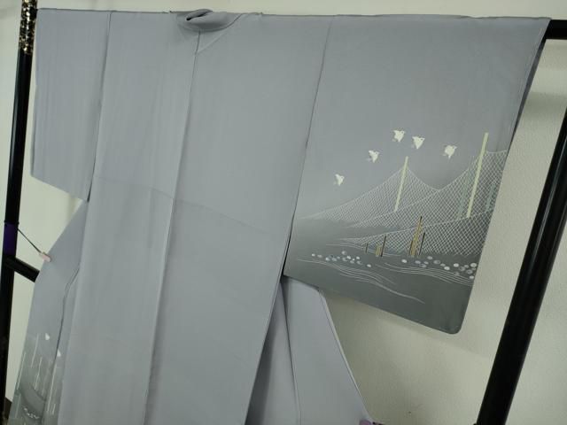 平和屋着物●極上 京加賀友禅 松本健一 訪問着 千鳥 舟 藤色地 暈し染め 逸品 未使用 DZAB6364kh6 平和屋着物●極上 京加賀友禅 松本健一 訪問着 千鳥 舟 藤色地 暈し染め 逸品 未使用 DZAB6364kh6