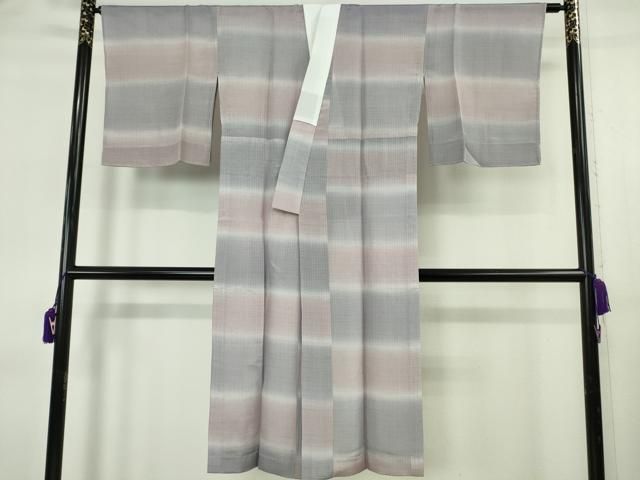 平和屋着物●上質な長襦袢　単衣　横段文　反端付き　逸品　未使用　DZAB6384kh6