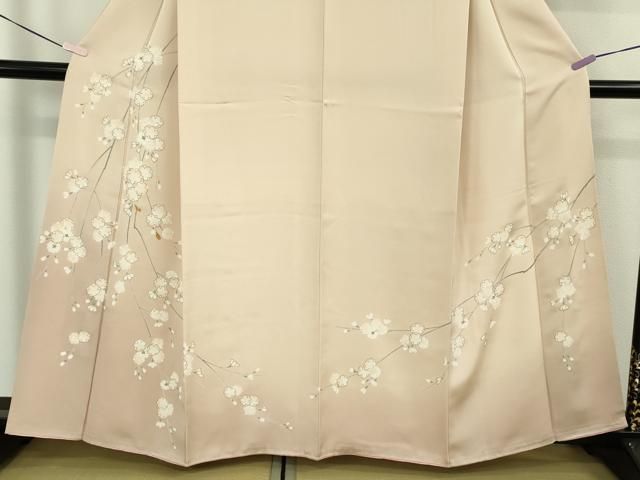 平和屋着物●極上 訪問着 駒刺繍 枝垂れ花 肌色地 暈し染め 金彩 逸品 DZAB6520kh6 平和屋着物●極上 訪問着 駒刺繍 枝垂れ花 肌色地 暈し染め 金彩 逸品 DZAB6520kh6
