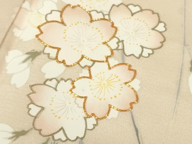 平和屋着物●極上 訪問着 駒刺繍 枝垂れ花 肌色地 暈し染め 金彩 逸品 DZAB6520kh6 平和屋着物●極上 訪問着 駒刺繍 枝垂れ花 肌色地 暈し染め 金彩 逸品 DZAB6520kh6