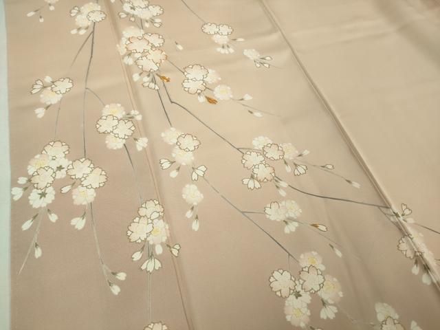平和屋着物●極上 訪問着 駒刺繍 枝垂れ花 肌色地 暈し染め 金彩 逸品 DZAB6520kh6 平和屋着物●極上 訪問着 駒刺繍 枝垂れ花 肌色地 暈し染め 金彩 逸品 DZAB6520kh6