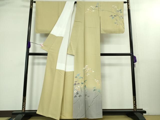 平和屋着物●極上 本加賀友禅作家 窪田祐兆 訪問着 枝花文 蒸栗色地 暈し染め 逸品 未使用 DZAB6559kh6 平和屋着物●極上 本加賀友禅作家 窪田祐兆 訪問着 枝花文 蒸栗色地 暈し染め 逸品 未使用 DZAB6559kh6