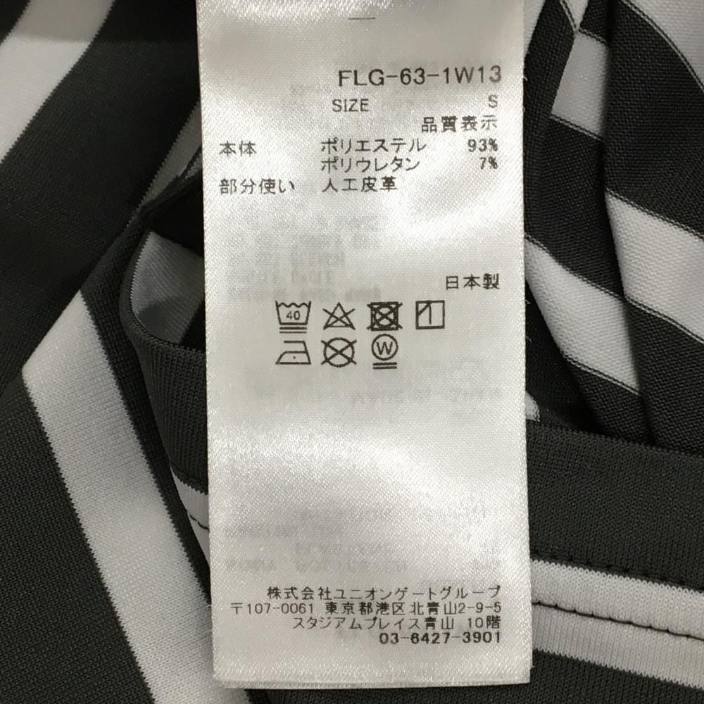 超美品】フェリージイルゴルフ 半袖ハイネックシャツ グレー×白 パネル
