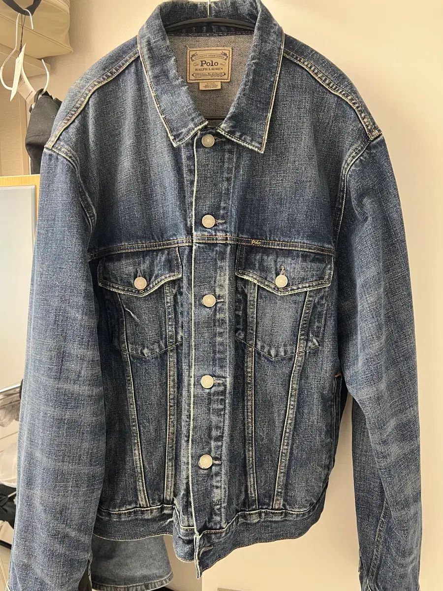 ポロラルフローレン メンズ フェイディド デニム トラッカー ジャケット XL