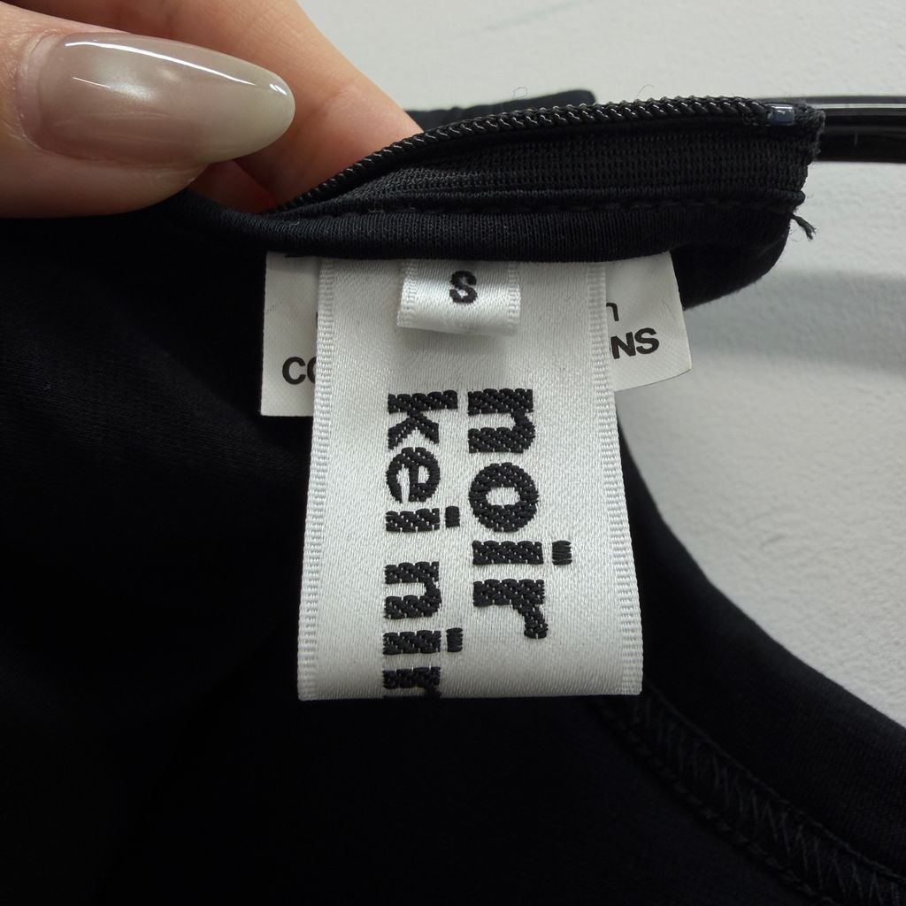 noir kei ninomiya ノワールケイニノミヤ 25AW Cotton Ponte x Nylon Tulle Tee 襟チュールTシャツ 3P-T007 ブラック size:S 【中目黒05】