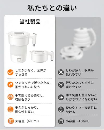 ケトル折りたたみケトル 電気ケトル 持ち運び 電気ポット 600ml 100-110V 日本専用モデル 可折りたたみ アウトドア キャンプ・旅行・出張用 日本語取扱説明書付き PSE認証済み 手動電源オフ仕様 AB0020″mn 3b11a7d9 ケトル折りたたみケトル 電気ケトル 持ち運び 電気ポット 600ml 100-110V 日本専用モデル 可折りたたみ アウトドア キャンプ・旅行・出張用 日本語取扱説明書付き PSE認証済み 手動電源オフ仕様 AB0020″mn 3b11a7d9
