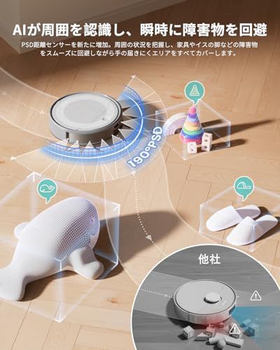 ロボット掃除機 水拭き 両用 6000Pa強力吸引 200分間連続稼働 お掃除ロボット ブラシレス吸引口 髪の毛絡まない スマホ連動 予約清掃 ワンタッチ起動 自動充電 静音 コンパクト設計 音声対応 自動掃除機 衝突センサー 落下防止 フロ 4fec4260