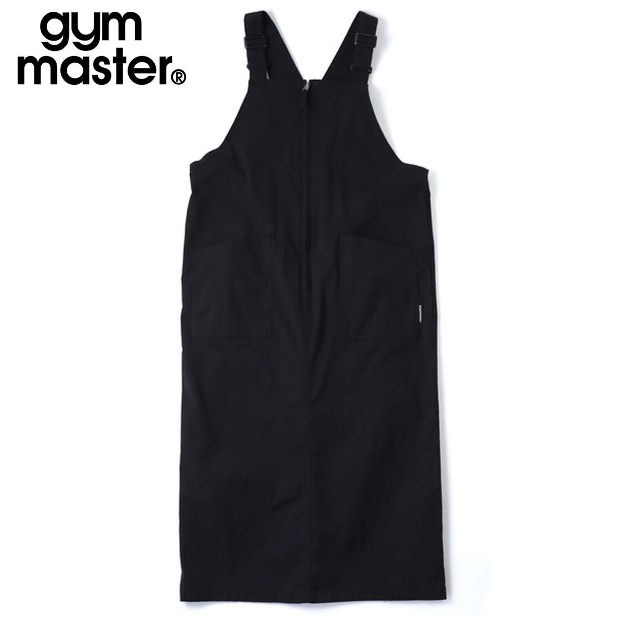 gym master ジムマスター ストレッチヘリンボーン ジャンパースカート レディース ロング丈 フロントジップ仕様 アウトドア対応ジャンスカ G721714 ブラック