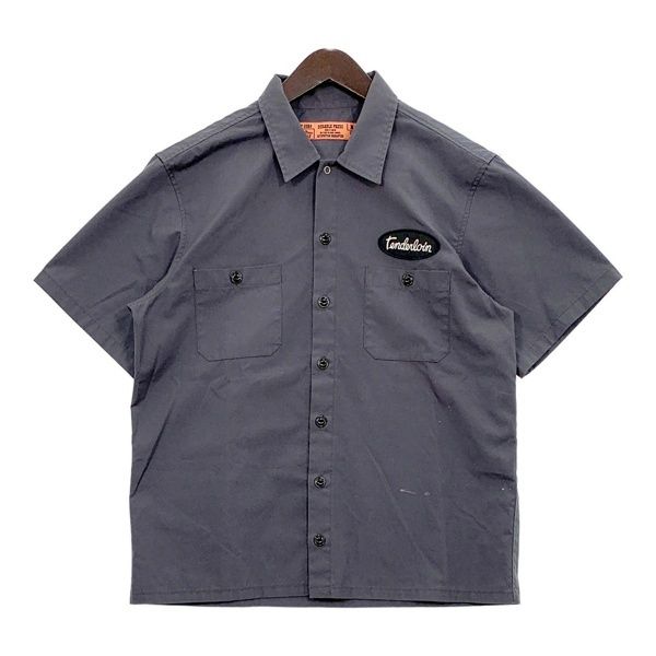 TENDERLOIN テンダーロイン ワーク シャツ 半袖 T-WORK SHIRT ロゴワッペン アメカジ 古着 メンズ Mサイズ グレー トップス DM19219■