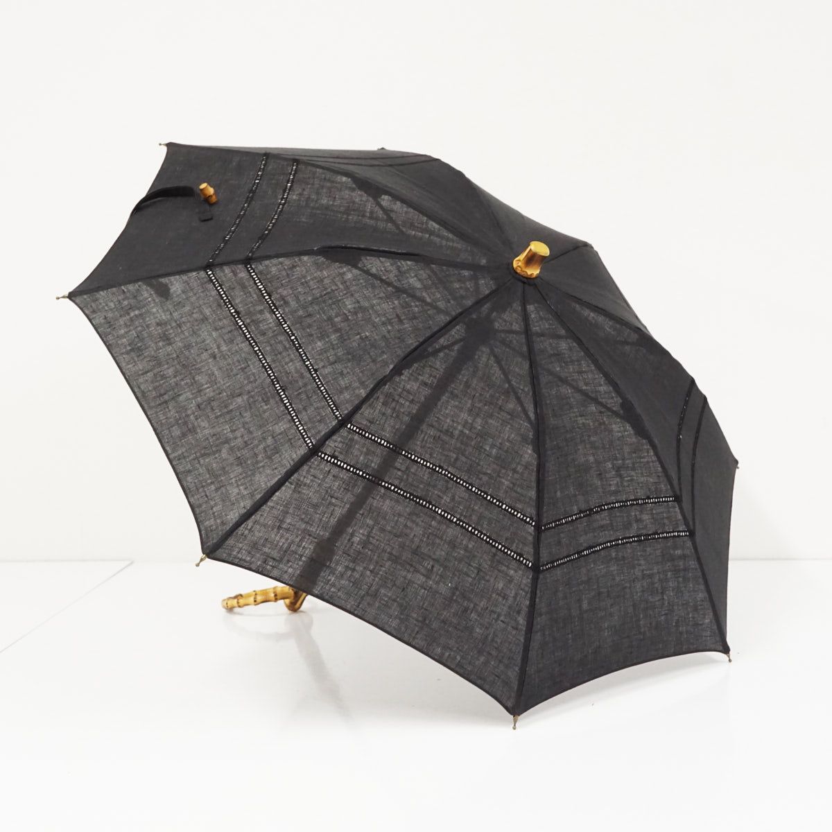日傘 BonBon store ボンボンストア USED美品 リネンボーラーレース日傘