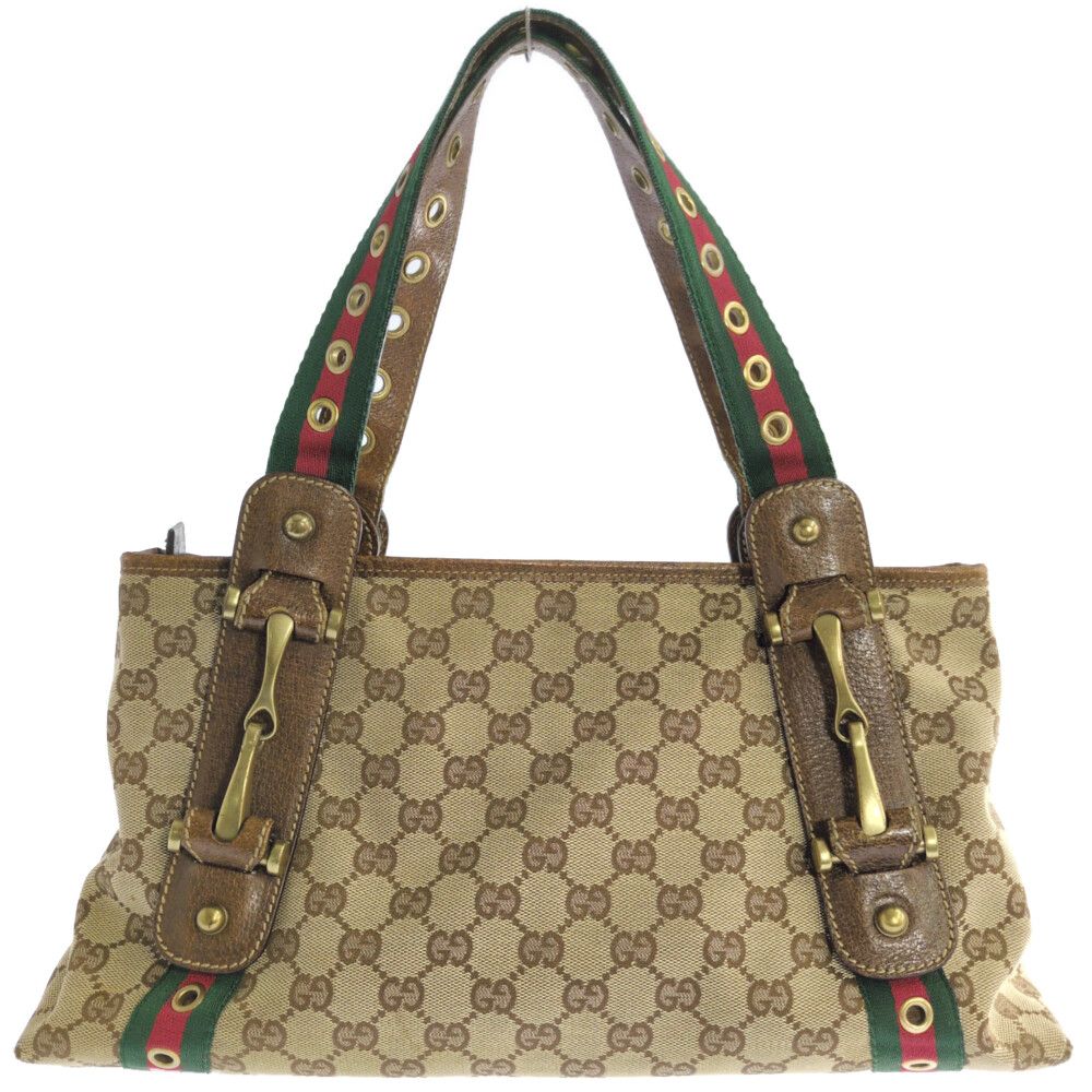 GUCCI グッチ GGキャンバス シェリーライン トートバッグ 144188 ベージュ【オールシーズン】【B】【メンズ・レディース】★■615887【中古】 27,650円