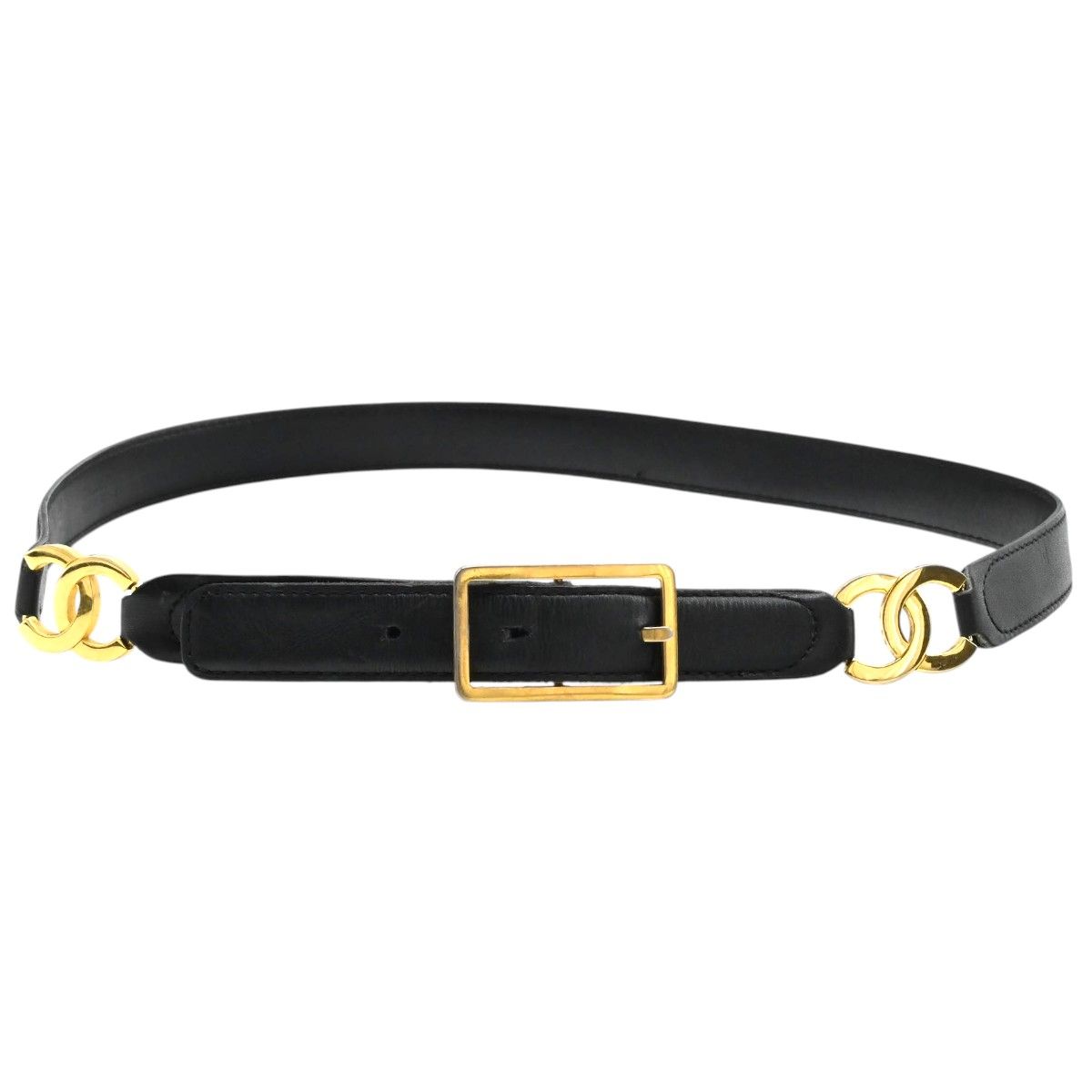 CHANEL シャネル ココマーク レザ― レディースベルト 70/28 ブラック