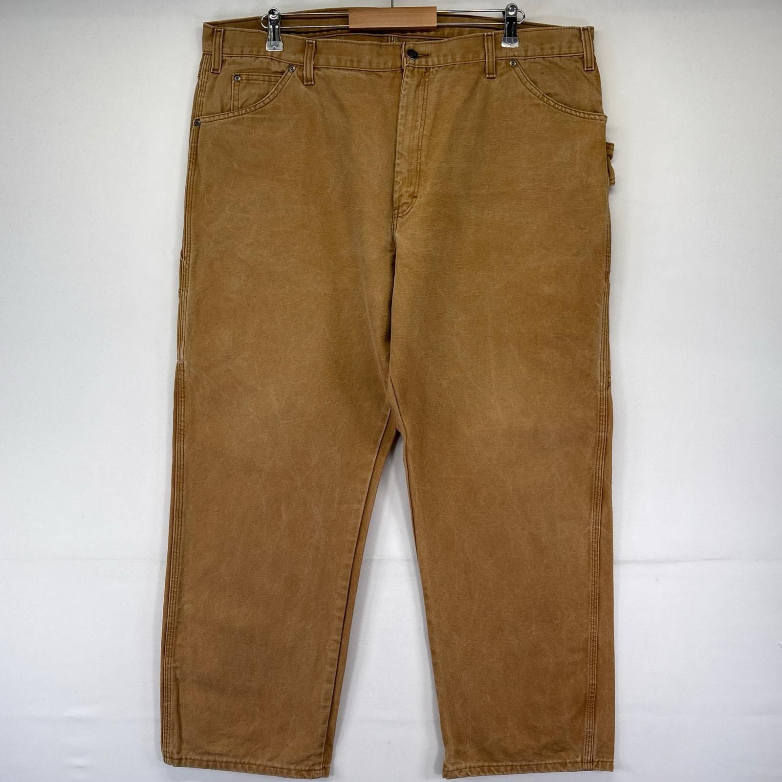 古着 ディッキーズ Dickies ダック パンツ ペインターパンツ ワーク ハンマーループ 大きいサイズ W42×L30 ブラウン系 メンズ