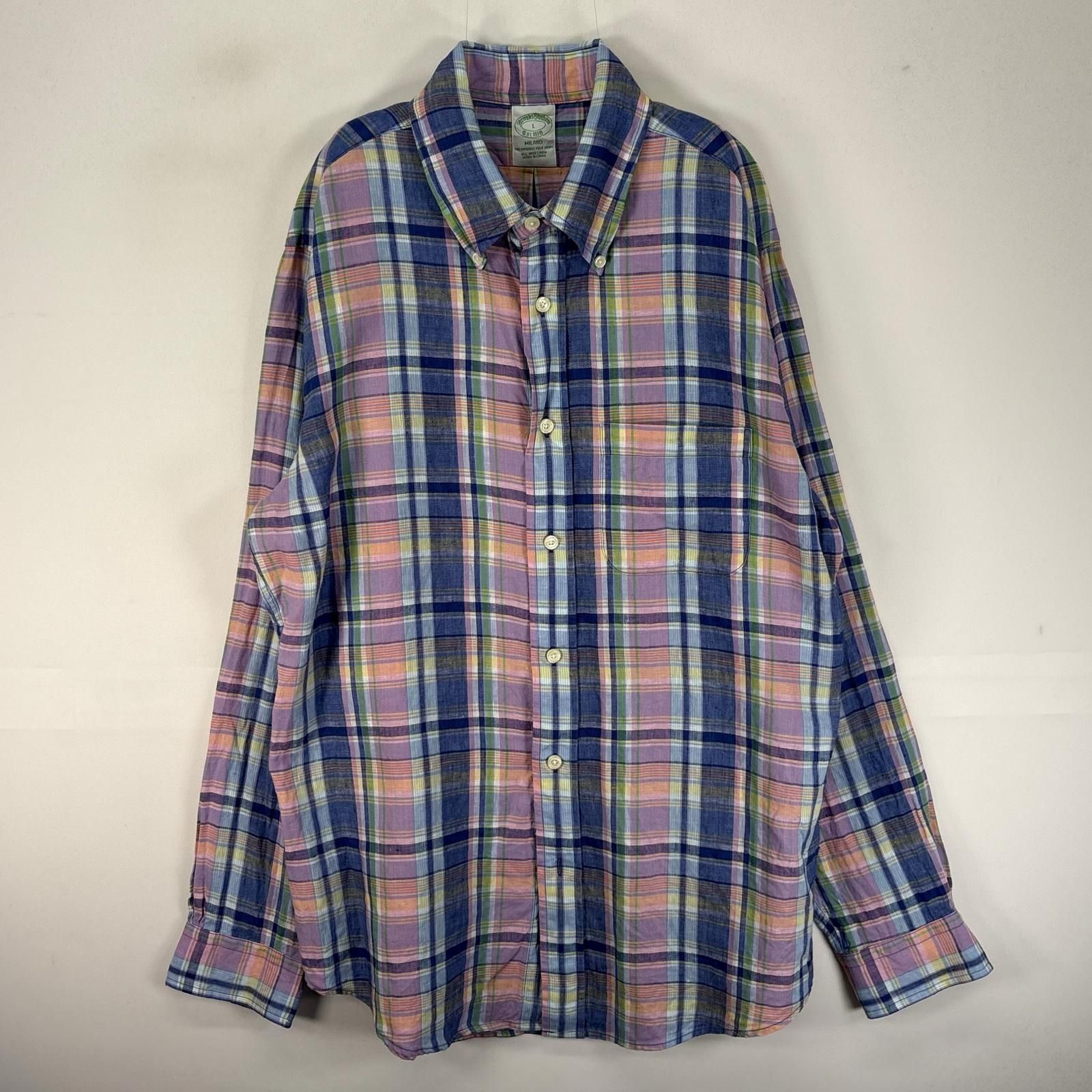 古着 ブルックスブラザーズ Brooks Brothers 長袖シャツ 胸ポケット MILANO L マルチカラー チェック メンズ