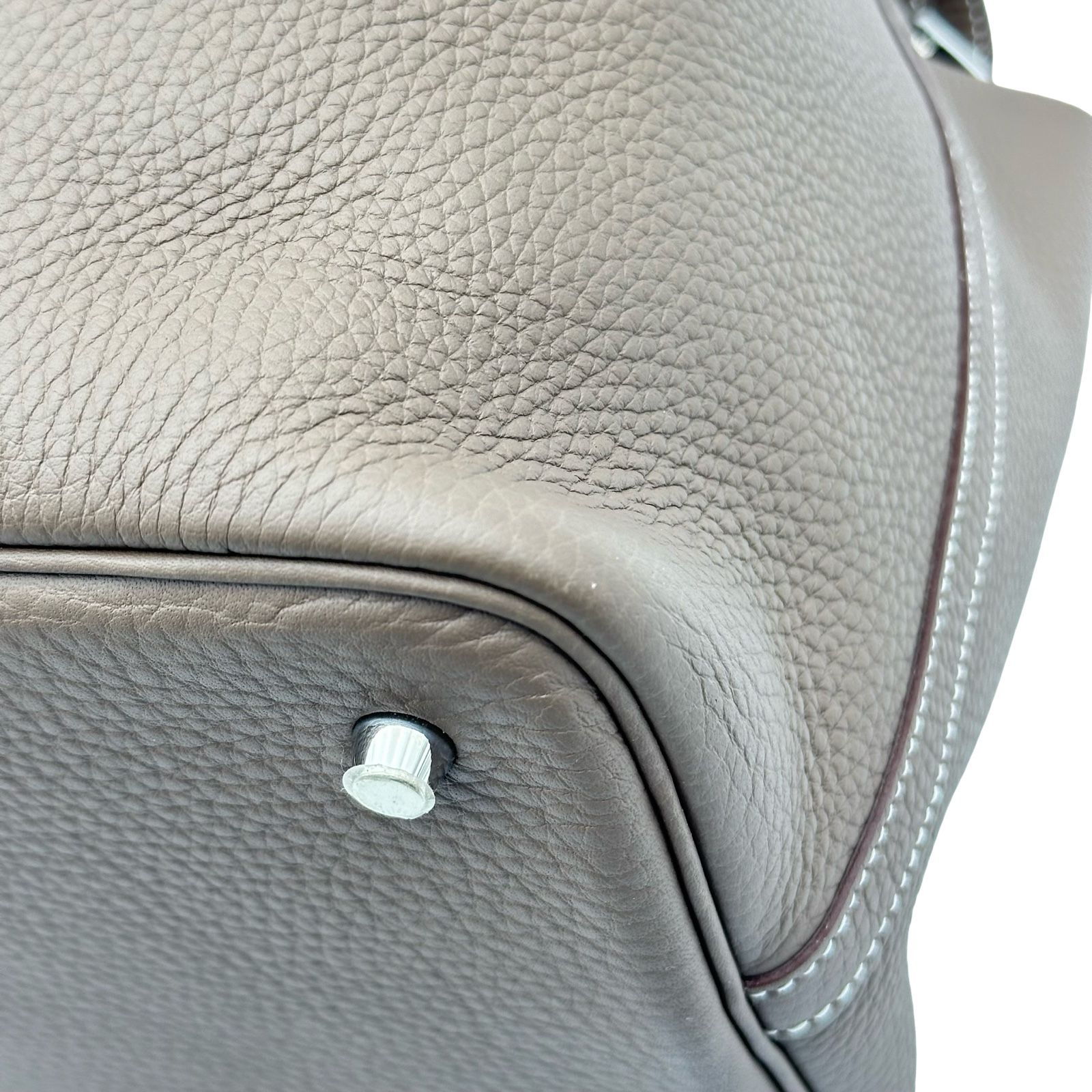 エルメス HERMES ピコタンロックMM □P刻印 エトゥープ シルバー金具 