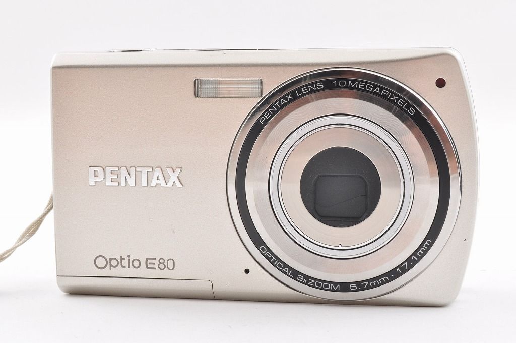 【2ヶ月保証付き】PENTAX Optio E80 シルバー コンパクトデジタルカメラ 1000万画素 光学3倍ズーム ペンタックス #1537