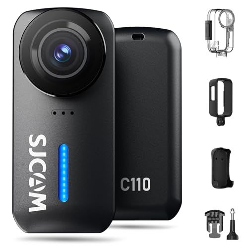 SJCAM C110 Pocket ボディカメラ｜4K 200分連続撮影対応｜超小型アクションカメラ Vlog用｜手ブレ補正 8倍ズーム｜30m防水 ウェアラブルカメラ｜135°広角 f/2.0レンズ｜バイク/旅行/日常撮影用｜磁気マウントX 2baaa4de