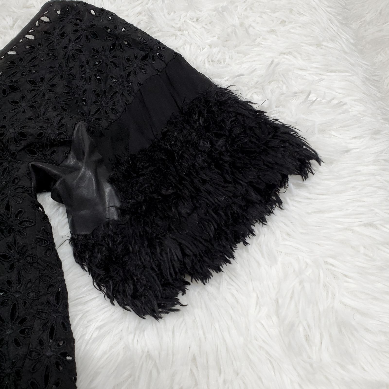 sacai サカイ 半袖 ブラウス シャツ ファードッキング 切り替え 花柄 