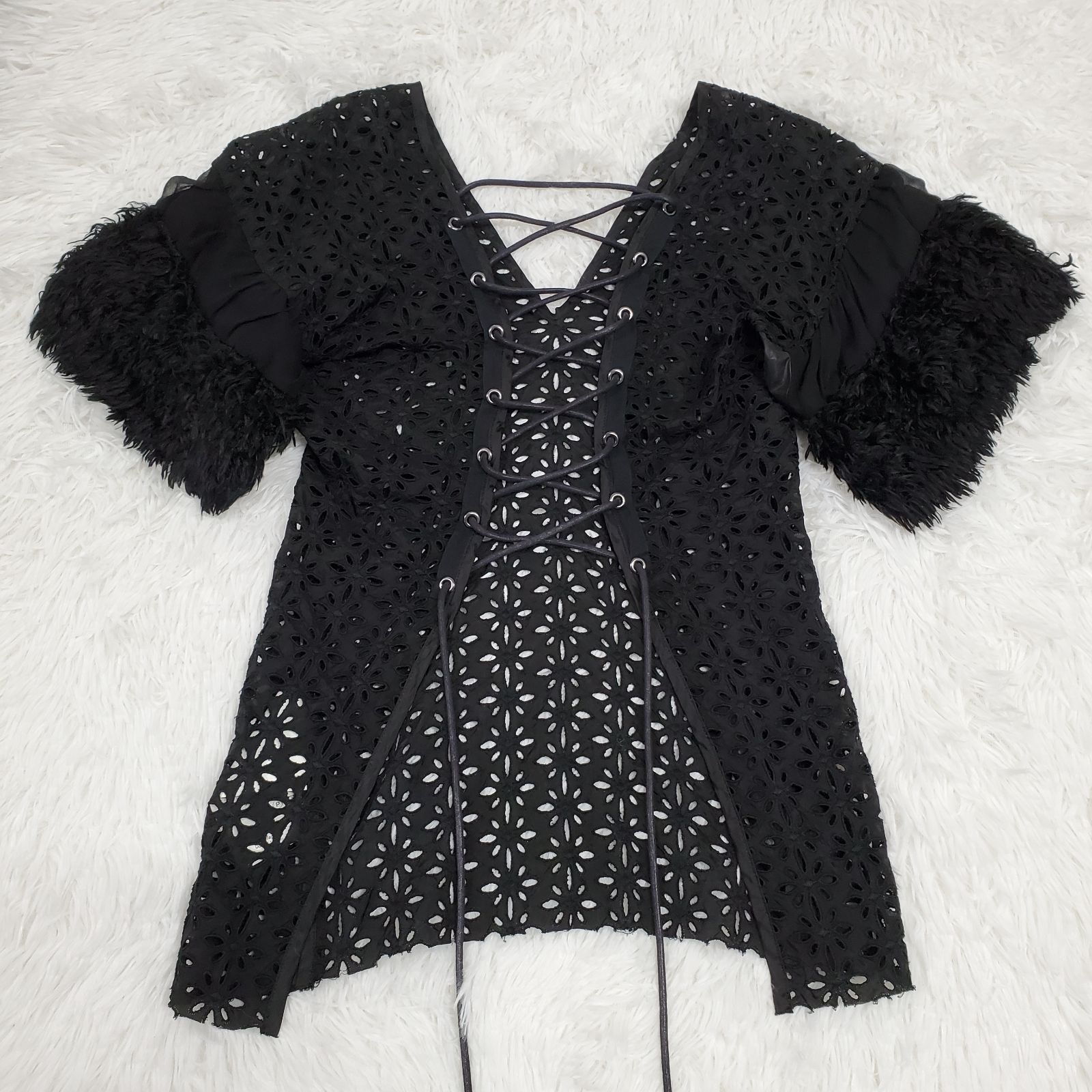 sacai サカイ 半袖 ブラウス シャツ ファードッキング 切り替え 花柄