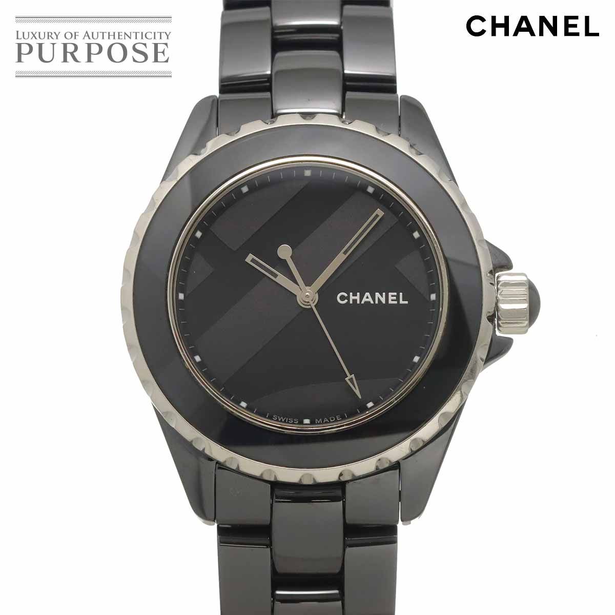 シャネル CHANEL J12 アンタイトル 38mm H5581 1200本限定 メンズ 腕時計 デイト ブラック セラミック 自動巻き Untitled 90326048