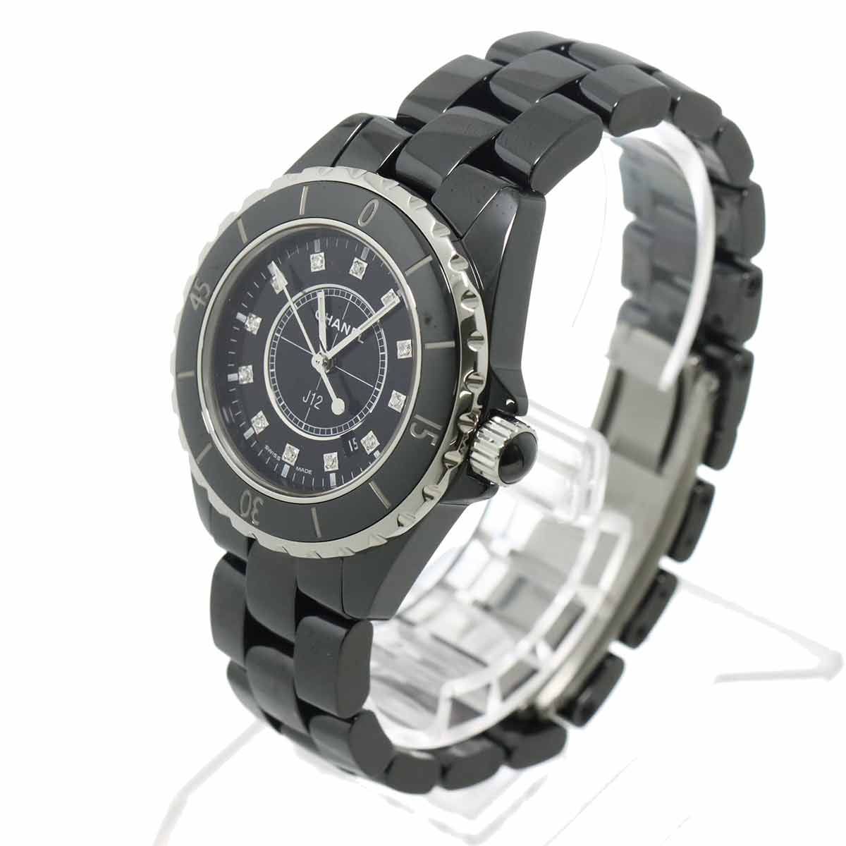 シャネル CHANEL J12 33mm H1625 レディース 腕時計 12P ダイヤ デイト