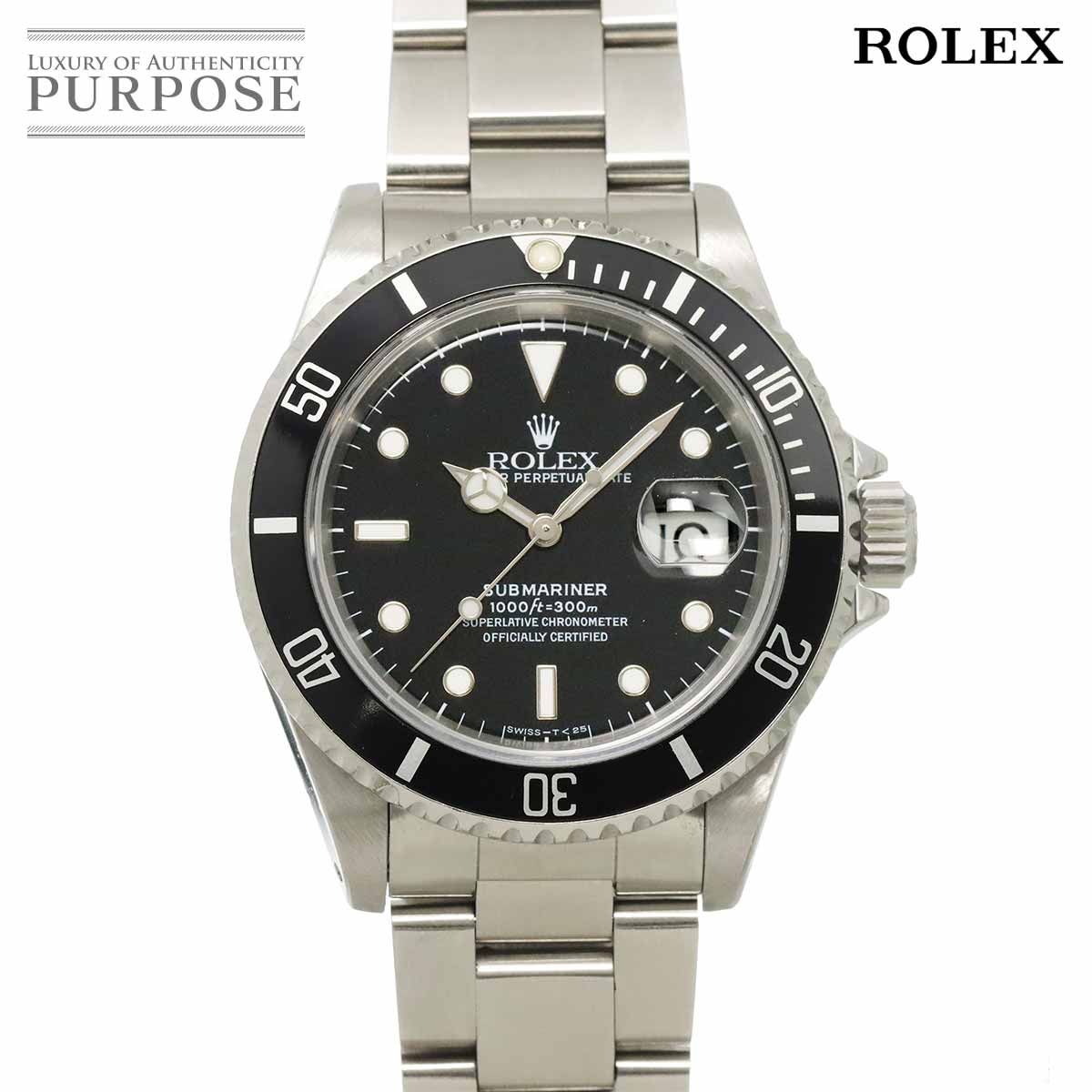 ロレックス ROLEX サブマリーナ デイト 16610 S番 メンズ 腕時計 ブラック オートマ 自動巻き ウォッチ Submariner 90327958