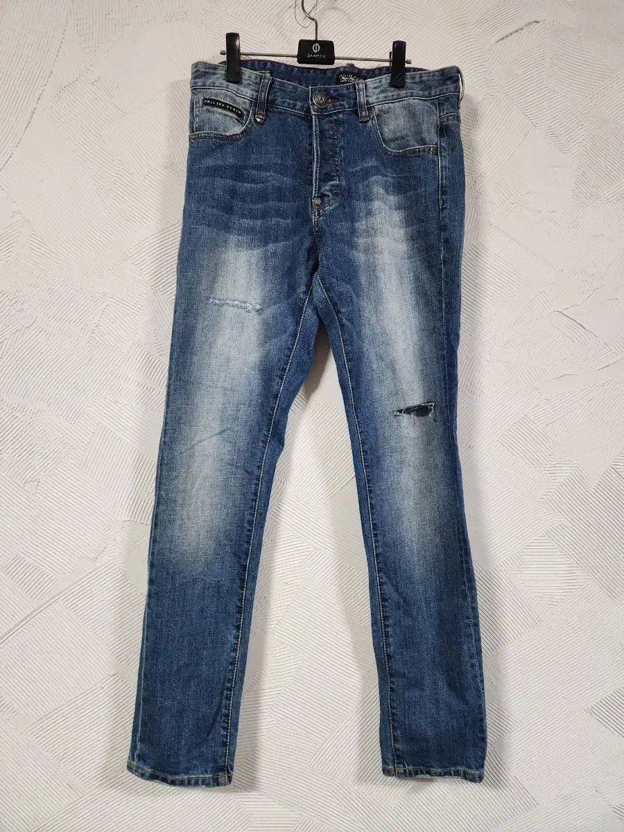 PHILIPP PLEIN(フィリッププレイン) ダメージ ウォッシュ デニム ズボン