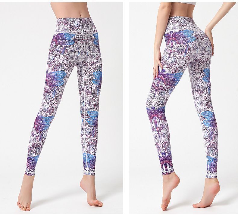 Linda Worksバタフライ&花柄エクササイズ用レギンス美品 Linda Works