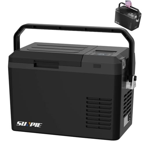 【新品】「SUNPIE」車載冷蔵庫 9L 小型 着脱式バッテリー内蔵可能 -22℃?10℃ 60W 急速冷凍 仕切板付 庫内灯付 断熱性3倍 24時間保冷 3WAY電源対応 AC100V/DC12V24V 車載/家庭用 ポータブル電源 静音 7c2bb83a