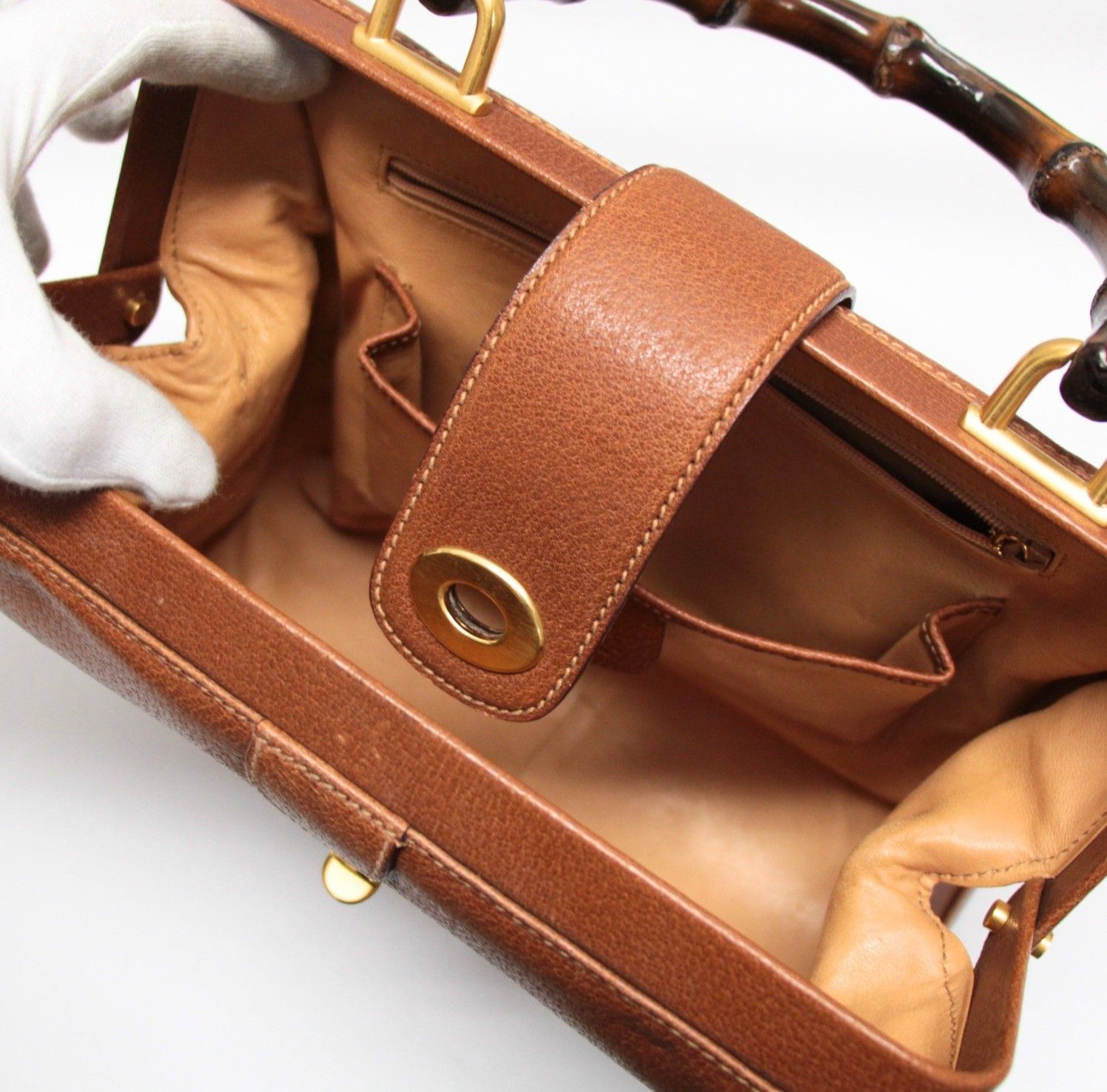 GUCCI グッチ ヴィンテージ バンブー ドクターズバッグ レザー 