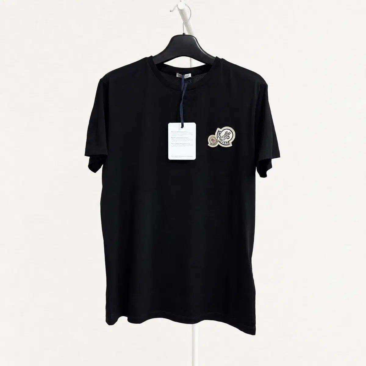 XL/新モデル モンクレール ダブルワッペン 半袖Tシャツ ブラック