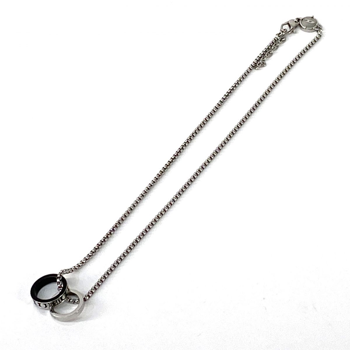 DIESEL ディーゼル ダブルリングネックレス DX116800DJW ※中古 - メルカリ
