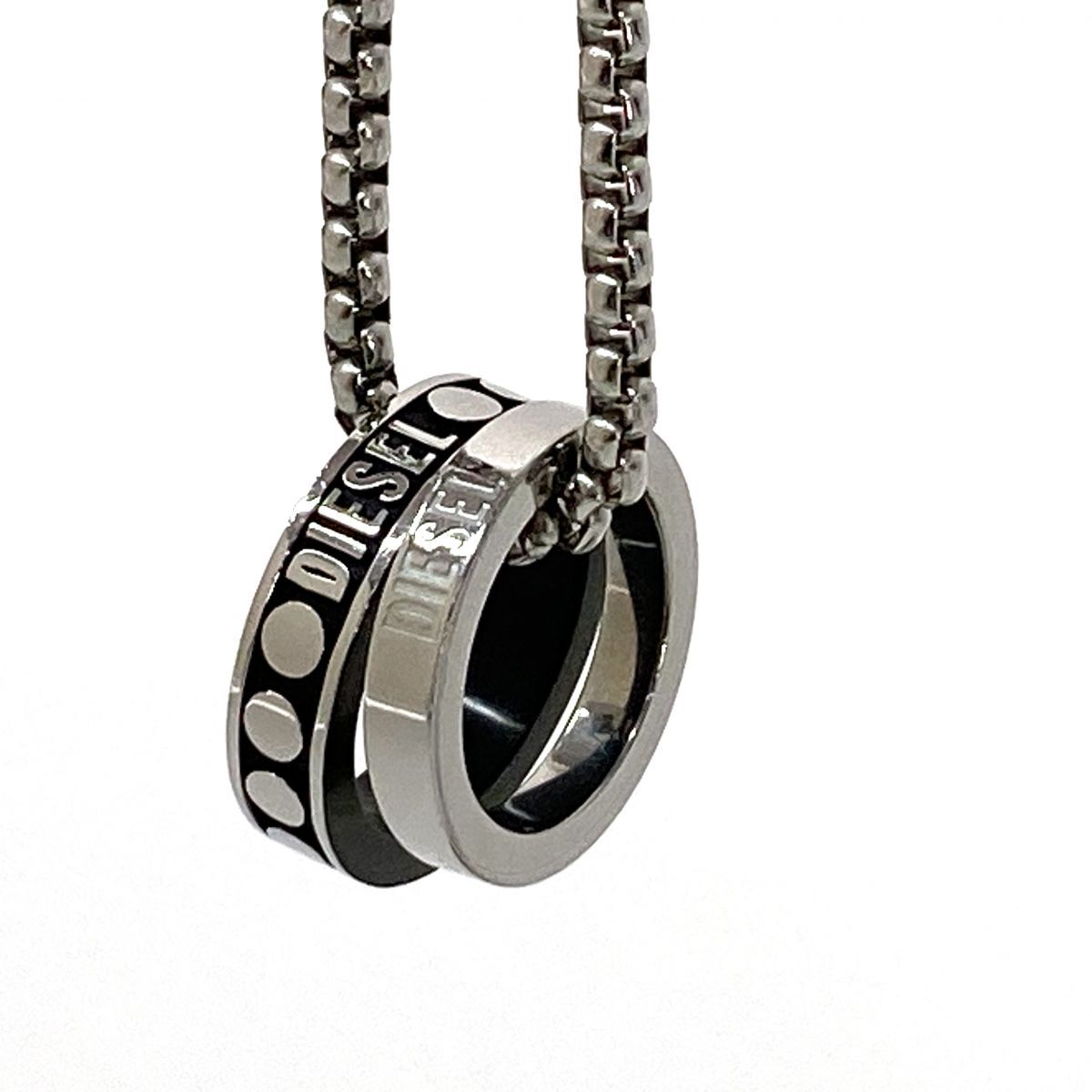 DIESEL ディーゼル ダブルリングネックレス DX116800DJW ※中古 - メルカリ