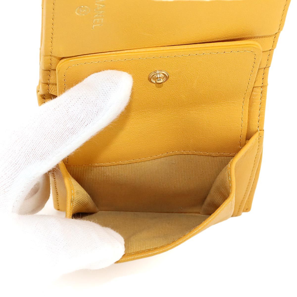 美品 シャネル CHANEL マトラッセ スモール ウォレット 二つ折り 財布