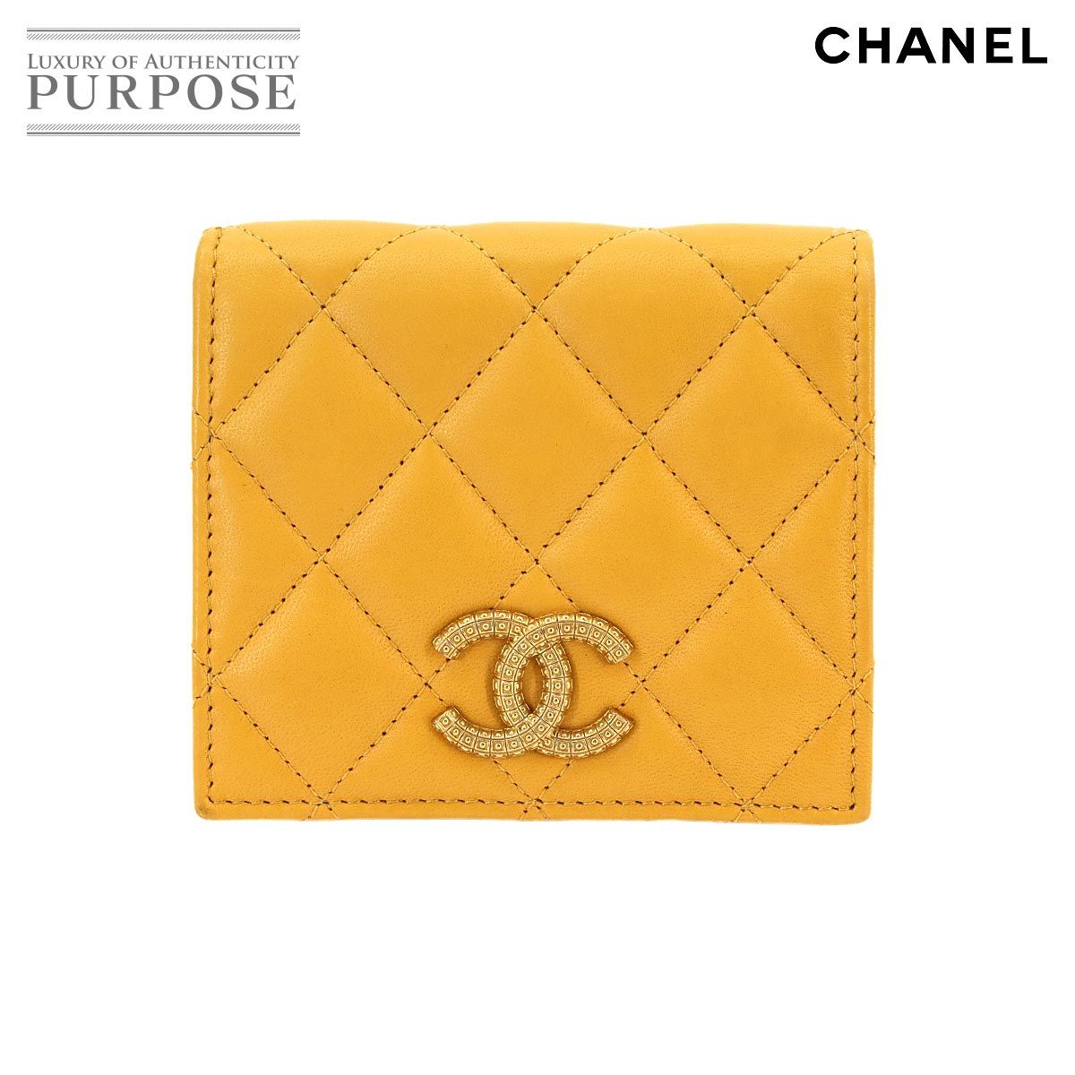 美品 シャネル CHANEL マトラッセ スモール ウォレット 二つ折り 財布