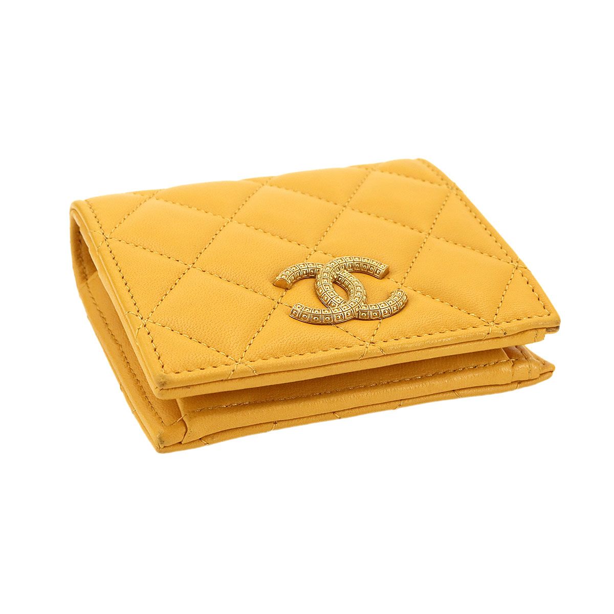 美品 シャネル CHANEL マトラッセ スモール ウォレット 二つ折り 財布