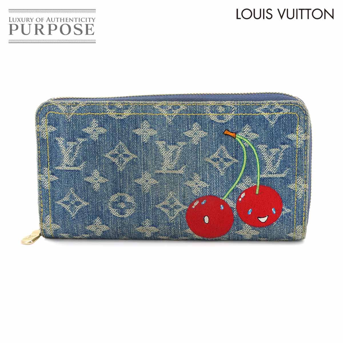 ルイ ヴィトン LOUIS VUITTON LVｘTM ジッピー ウォレット ラウンドファスナー 長財布 モノグラム チェリー デニム 90324242