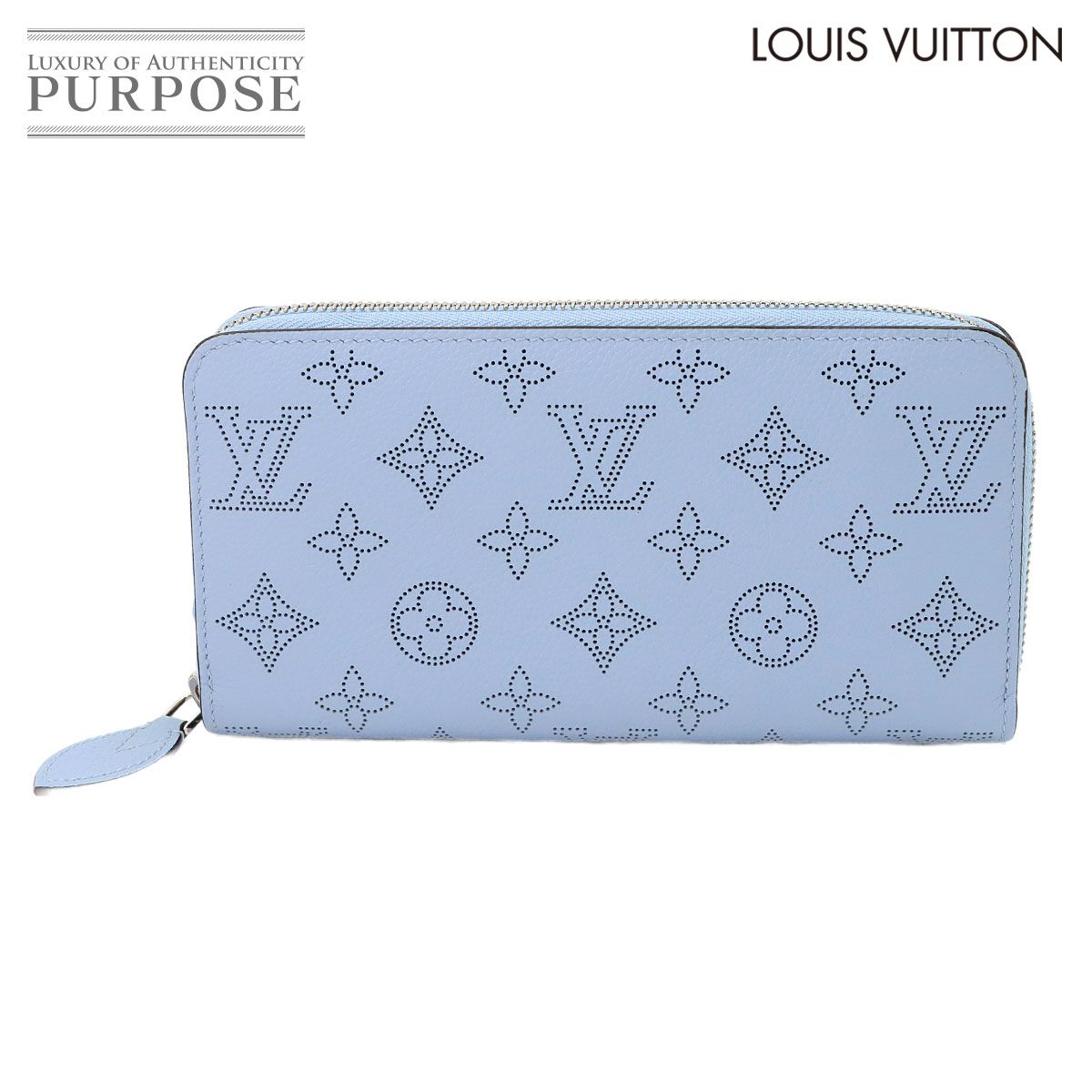 未使用 展示品 ルイ ヴィトン LOUIS VUITTON マヒナ ジッピー ウォレット ラウンドファスナー 長財布 レザー ブルーニュアージュ 90325511