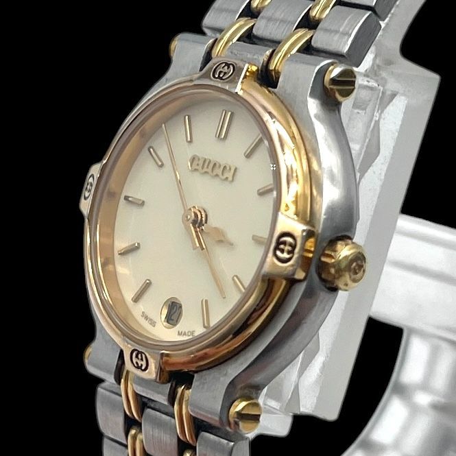 新品電池 稼働品 GUCCI グッチ レディース腕時計 9000L クォーツQZ
