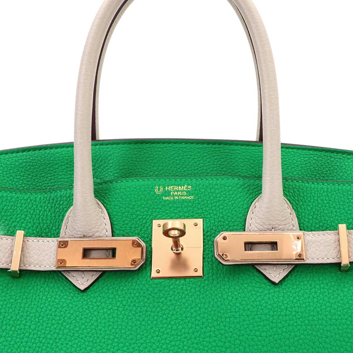 未使用 展示品 エルメス HERMES バーキン30 パーソナル SPO トゴ ミント グリスパール ハンド バッグ B刻印 ゴールド 金具 Birkin 90326974