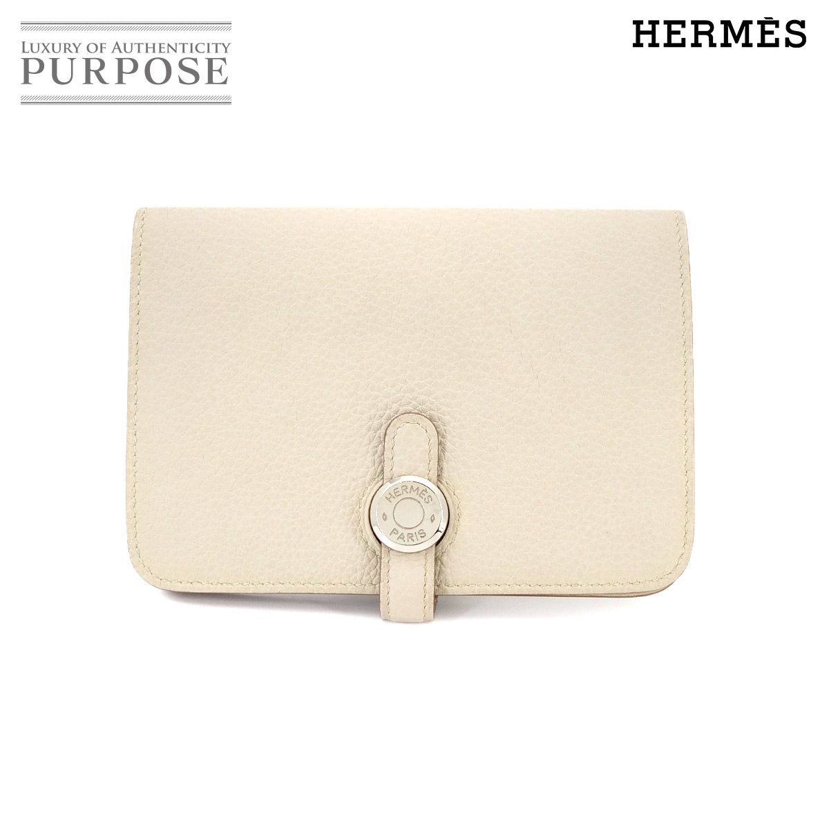 新品同様 エルメス HERMES ドゴン コンパクト 二つ折り 財布 トゴ