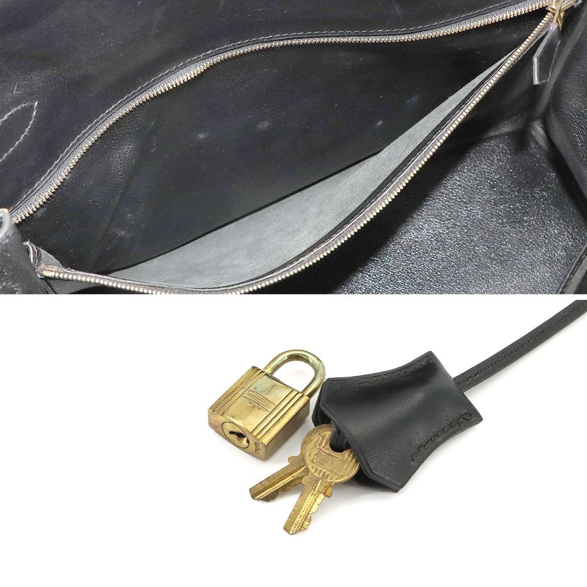 新品同様 エルメス HERMES ケリー 32 ボックスカーフ ブラック 2way 