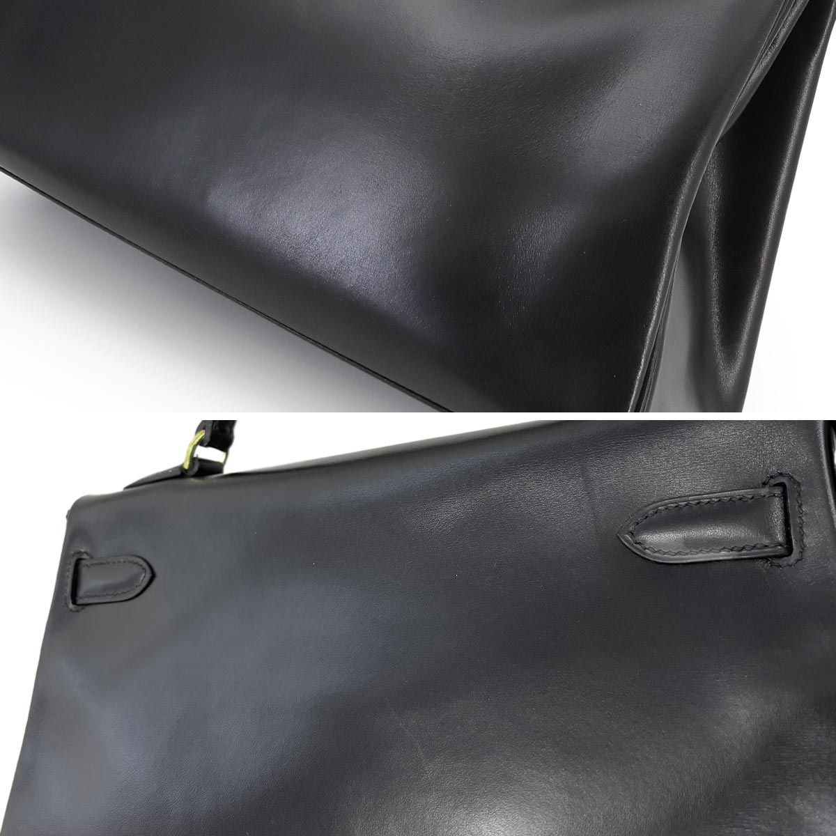 新品同様 エルメス HERMES ケリー 32 ボックスカーフ ブラック 2way 
